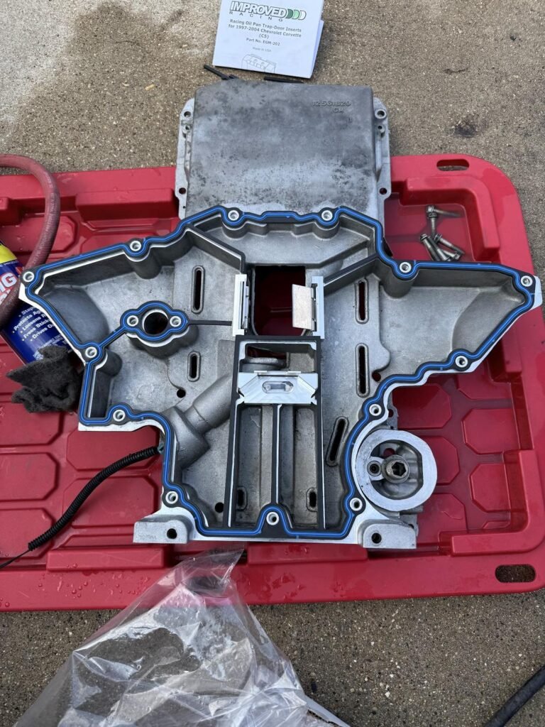 Rebuild continues: crank polished, rods resized, new 2 piece oil pan with baffles